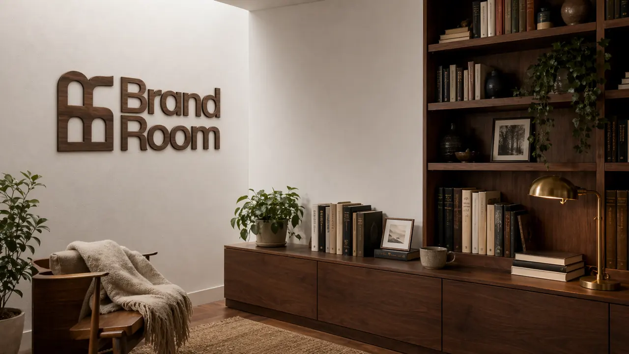 A warm, branded BrandRoom office
