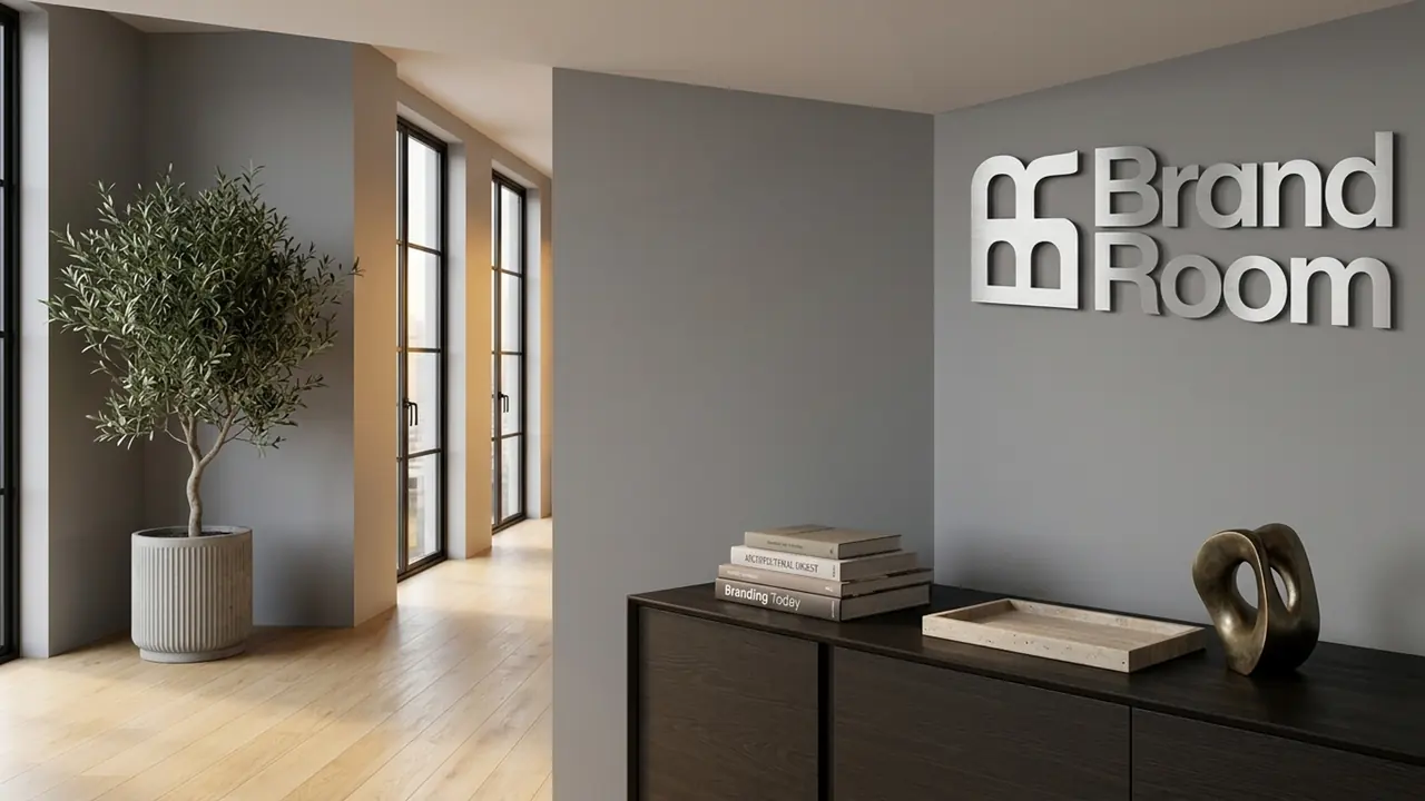A realistic modern office background suitable for Zoom