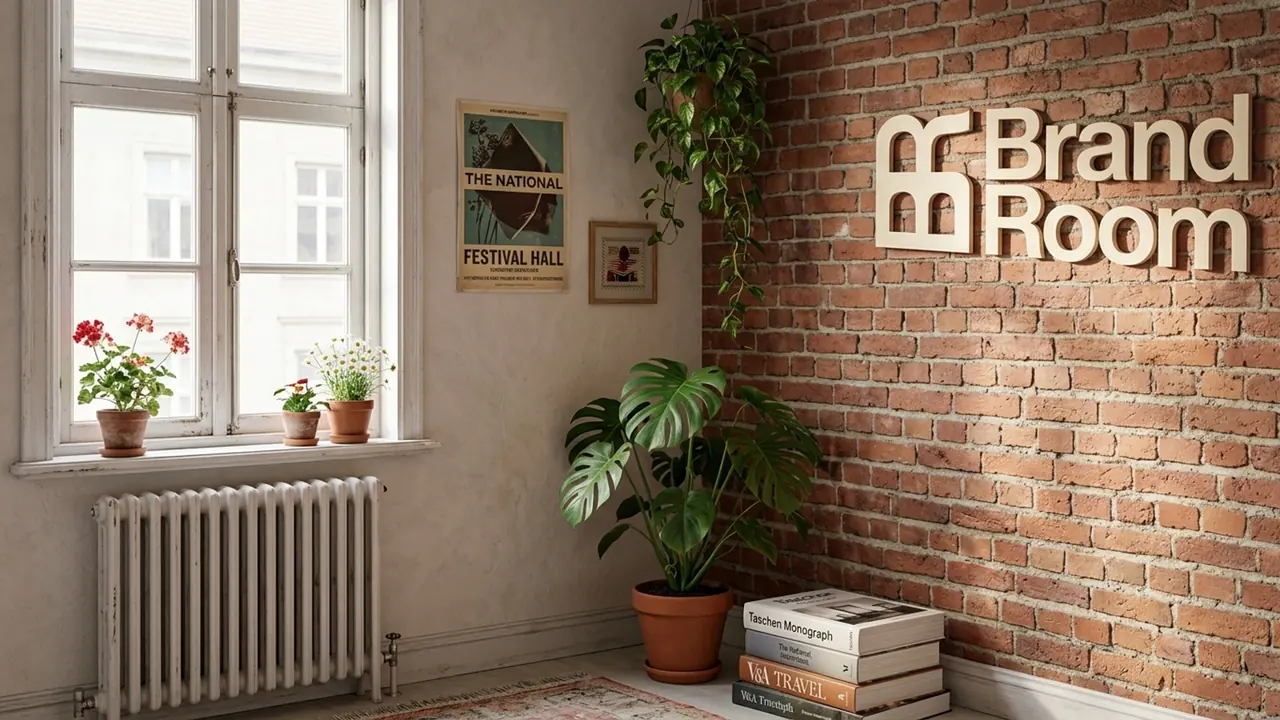 A realistic sunlit studio background for Google Meet